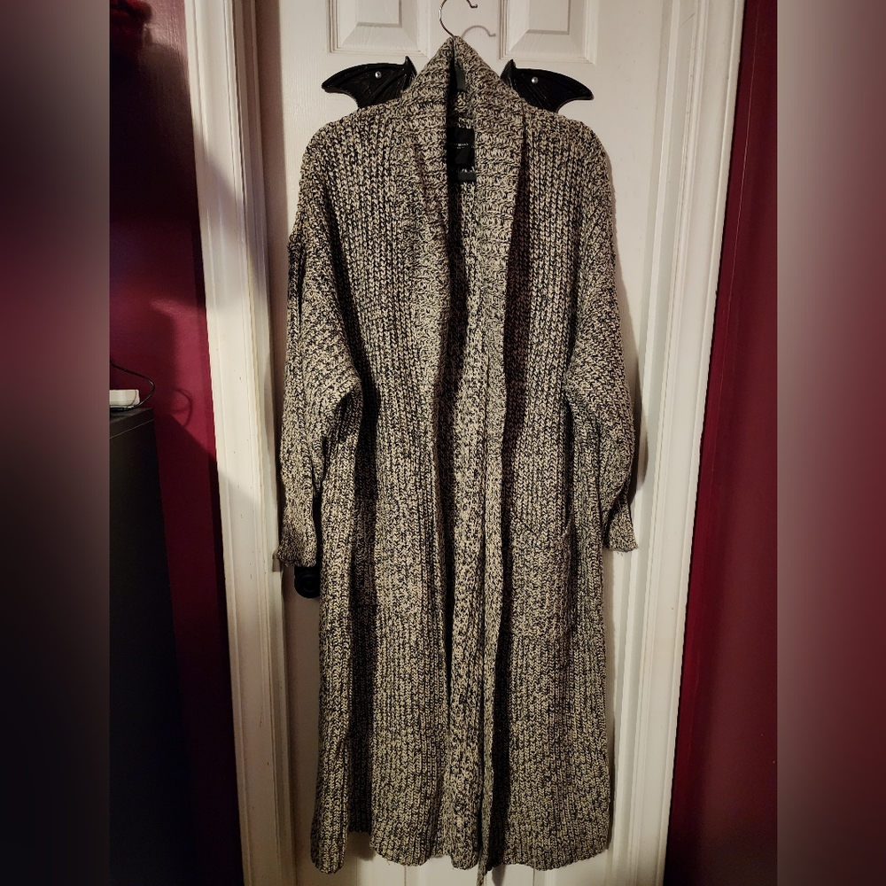 Lucky Brand Sweater Coat in black and beige, size XXL